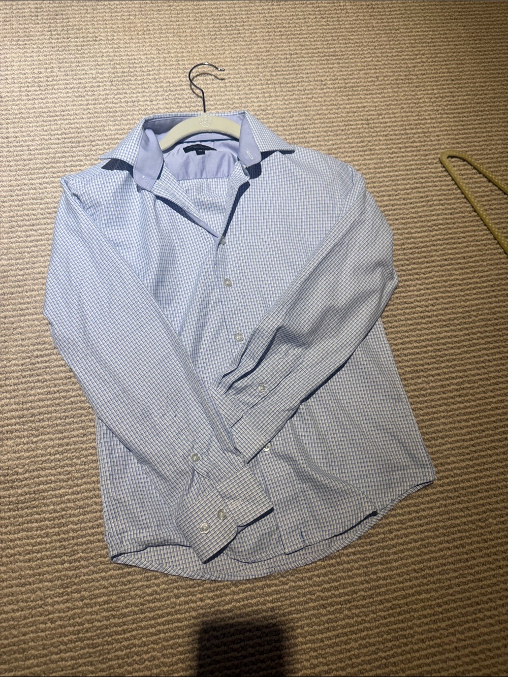 Light Blue Check Dress Shirt for Men
